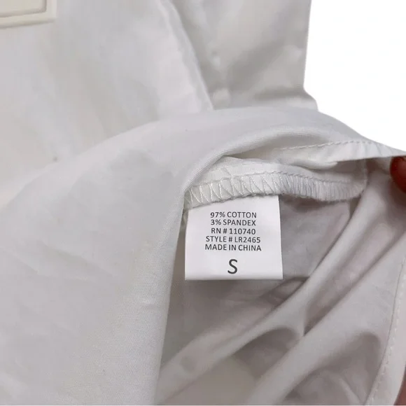 London Rose Heart Ruffle White Button Up Shirt NWT - Womens Size Small - Picture 6 of 8